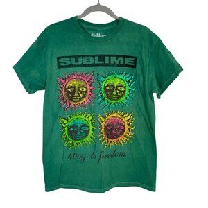 NWOT Sublime Band Tee Green Medium 100% Cotton Licensed Merch Ska Punk Reggae